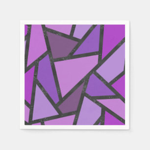 Shades of purple stained glass pattern napkin