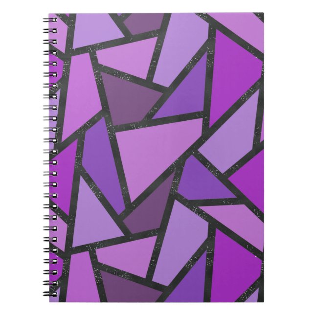 Shades of purple stained glass pattern notebook (Front)