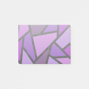 Shades of purple stained glass pattern post-it notes