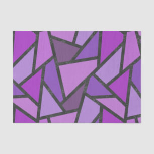 Shades of purple stained glass pattern tissue paper