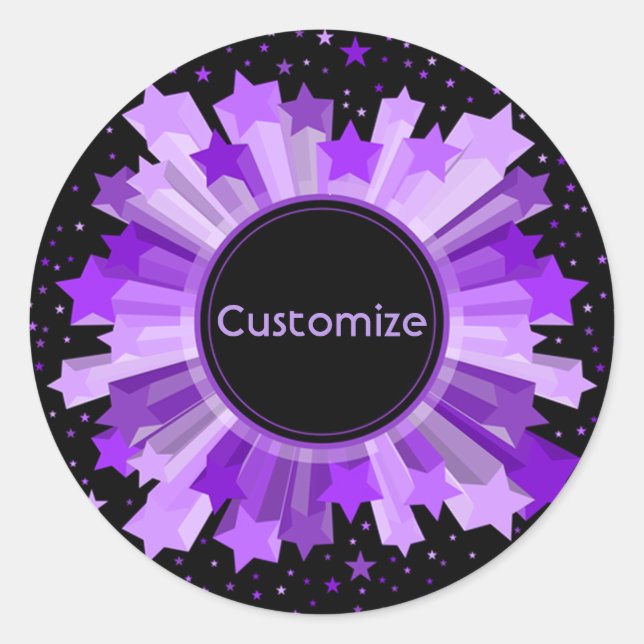 Shades Of Purple Starburst Stickers (Front)