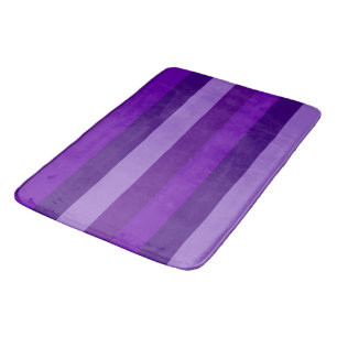 Shades of Purple Stripes Bath Mat