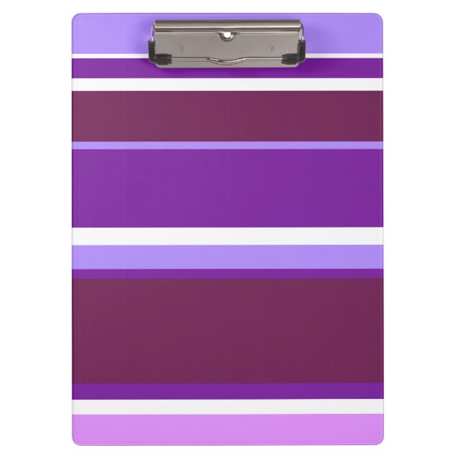 Shades of purple stripes clipboard (Front)