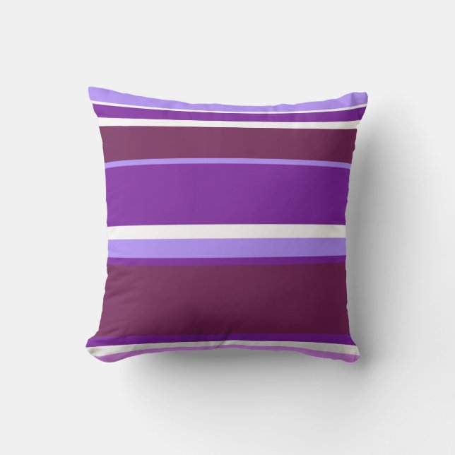 Shades of purple stripes cushion (Front)