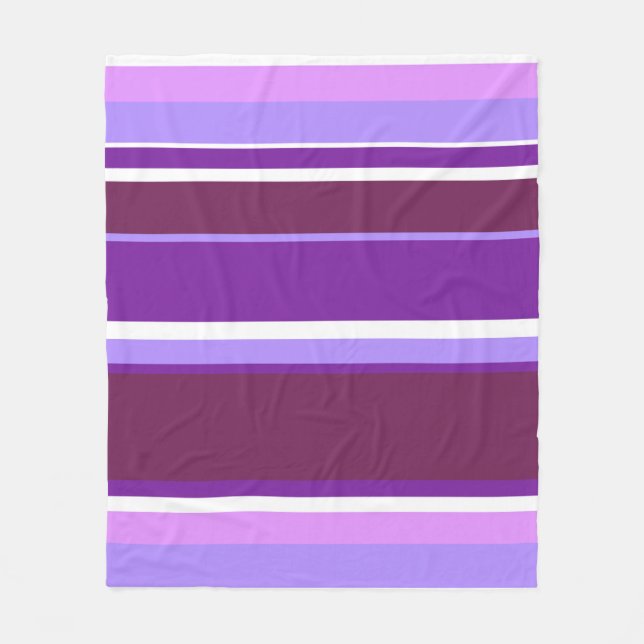 Shades of purple stripes fleece blanket (Front)