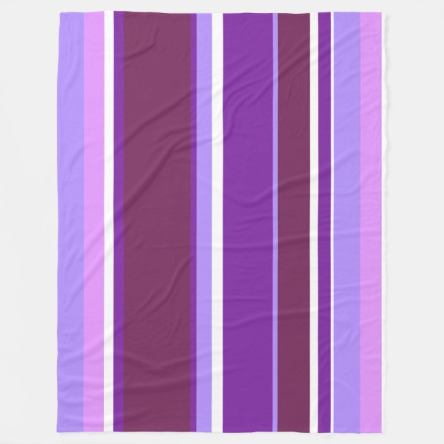 Shades of purple stripes fleece blanket (Front)