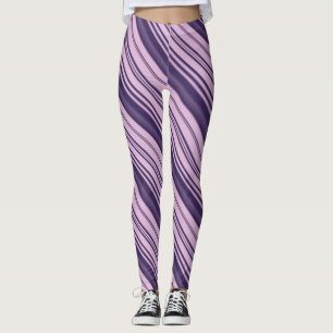 Shades of Purple Stripes Leggings