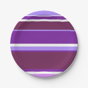 Shades of purple stripes paper plate