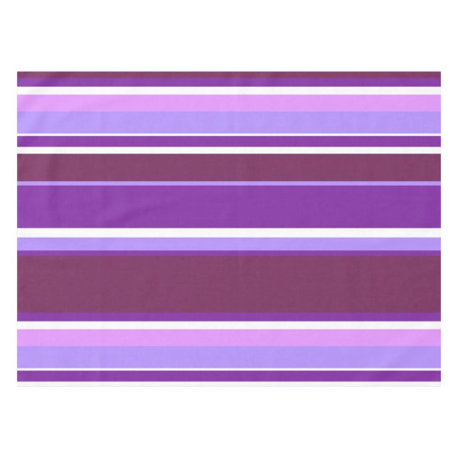 Shades of purple stripes tablecloth (Front (Horizontal))