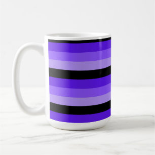 Shades of Purple Stripes With Black Coffee Mug
