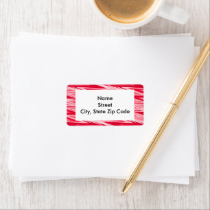 Shades of Red Abstract Zigzag Pattern Label