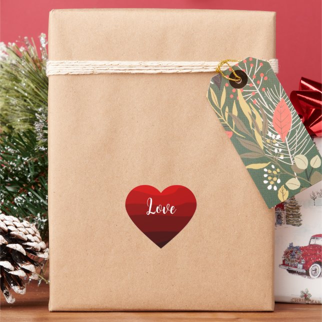 Shades of Red Love Heart Sticker (Holiday)