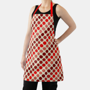 Shades of Red Polka Dots by Shirley Taylor Apron
