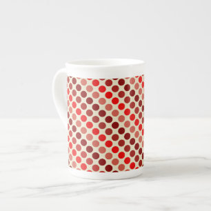Shades of Red Polka Dots by Shirley Taylor Bone China Mug
