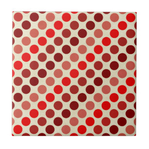 Shades of Red Polka Dots by Shirley Taylor Tile