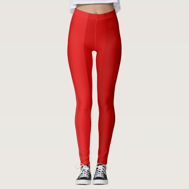 Shades of Red Stripes Leggings (Front)