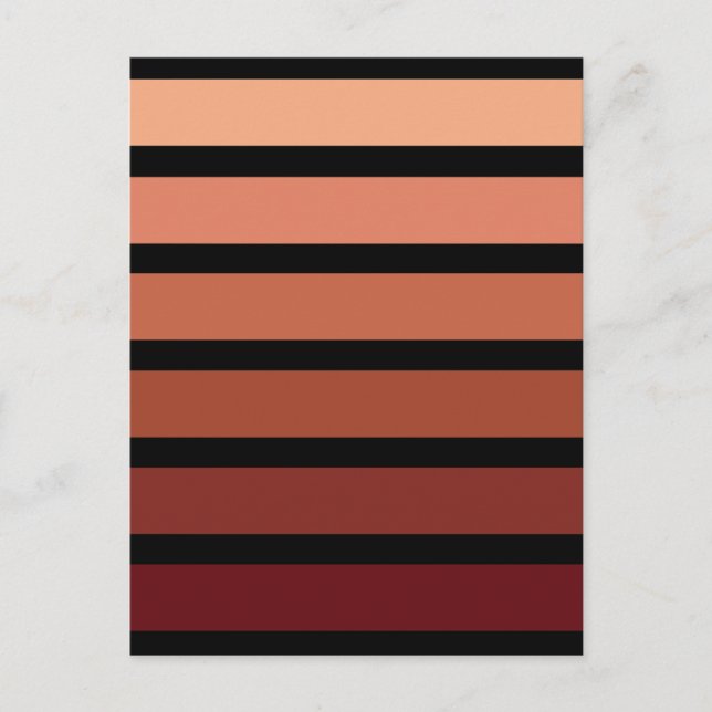 Shades Of Red Stripes On Black  Postcard (Front)