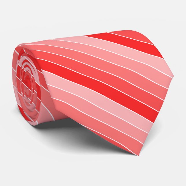 Shades of Red Stripes   Tie (Rolled)