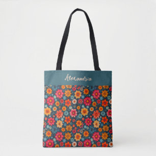 Shades of Saffrron and Blue Tote Bag