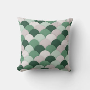 Shades of Sage Green Scallop Pattern Cushion