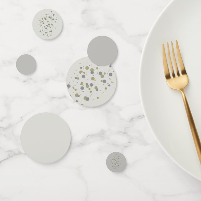Shades of Silver Grey With Dots Confetti (Group)