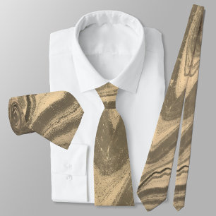 Shades of Taupe Brown and Beige Stone Abstract Tie