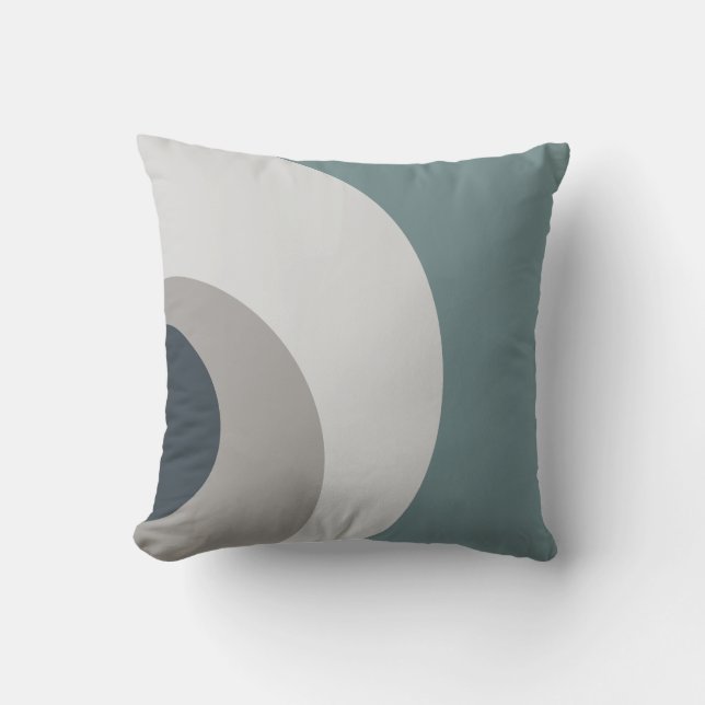 Shades of Teal and Grey Cushion (Front)