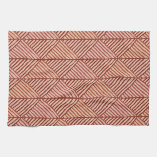 Shades of terracotta tea towel