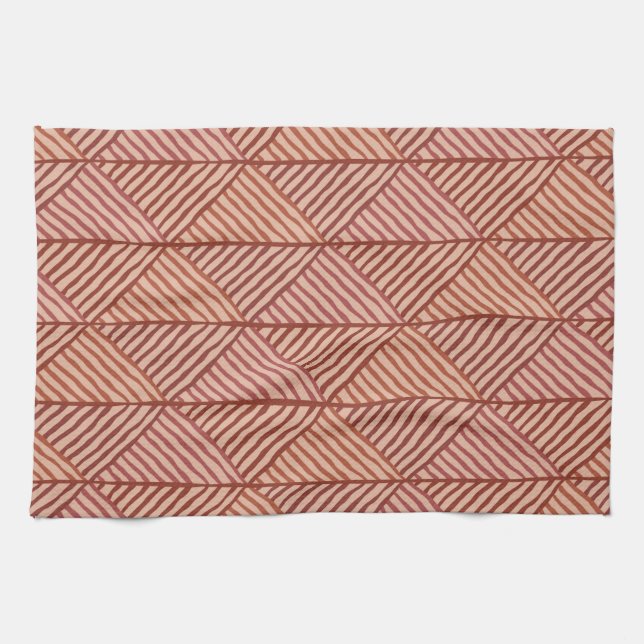 Shades of terracotta tea towel (Horizontal)