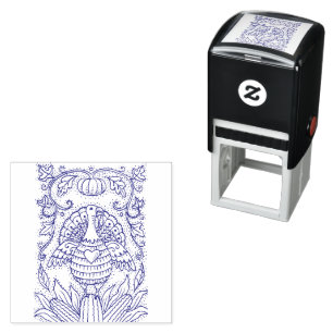 SHADES OF THANKSGIVING TURKEY, CORN & PUMPKIN FOLK SELF-INKING STAMP