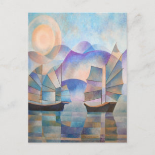 Shades of Tranquillity Oriental Junks Postcard