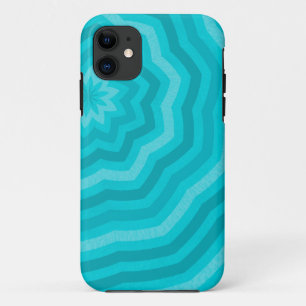 Shades of Turquoise Abstract Flower Design iPhone 11 Case