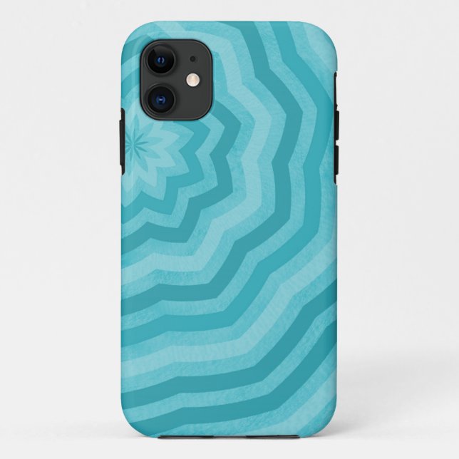 Shades of Turquoise Abstract Flower Design Case-Mate iPhone Case (Back)
