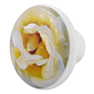 shades of white to yellow ceramic knob