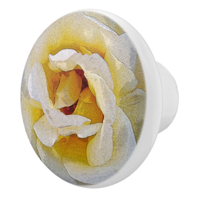 shades of white to yellow ceramic knob (Right)
