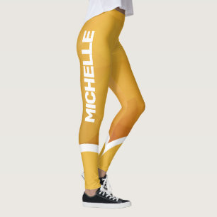 Shades of yellow and orange with name modern leggings