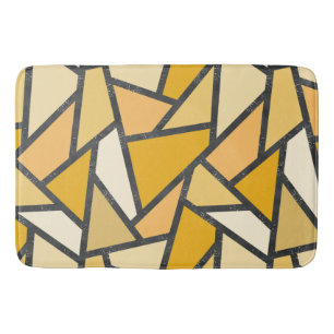 Shades of yellow stained glass pattern bath mat