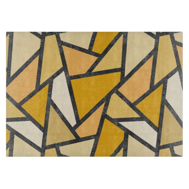 Shades of yellow stained glass pattern cutting board (Front)