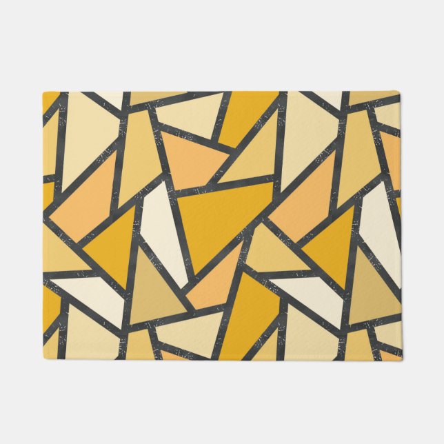Shades of yellow stained glass pattern doormat (Front)