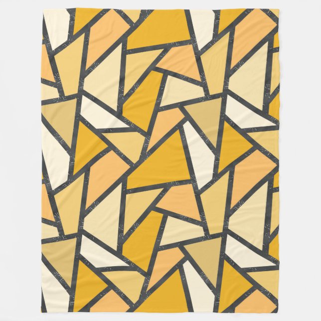 Shades of yellow stained glass pattern fleece blanket (Front)