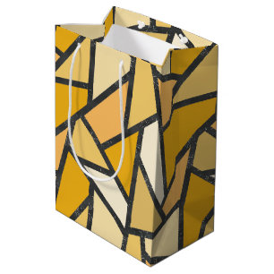 Shades of yellow stained glass pattern medium gift bag