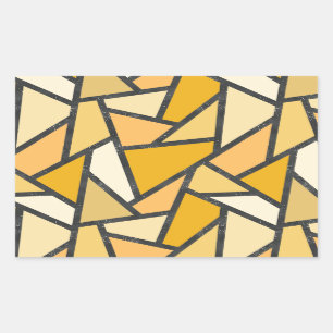 Shades of yellow stained glass pattern rectangular sticker