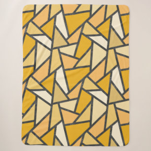 Shades of yellow stained glass pattern sherpa blanket