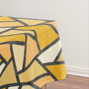 Shades of yellow stained glass pattern tablecloth