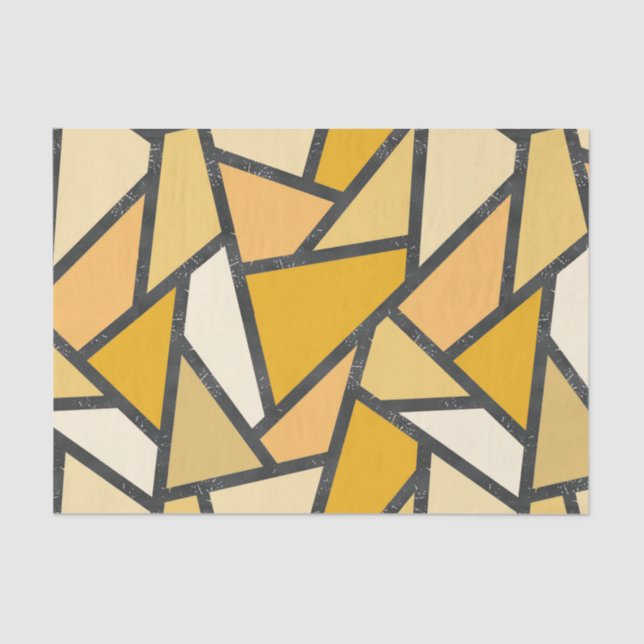 Shades of yellow stained glass pattern tissue paper (Front)
