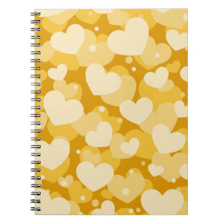 SHADES OF YELLOW WATERCOLOR LOVE HEARTS NOTEBOOK