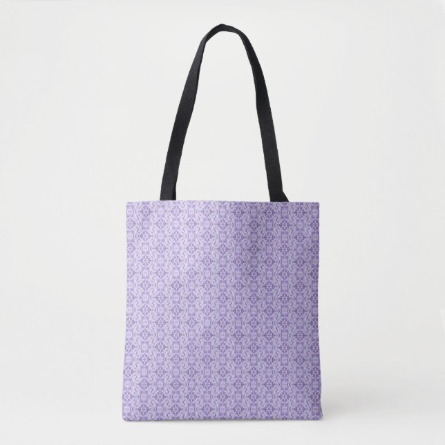 Shadow Abstract Violet Purple White Watercolor Art Tote Bag (Front)
