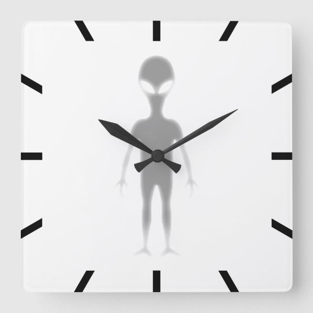 Shadow Alien Customisable printed background colou Square Wall Clock (Front)