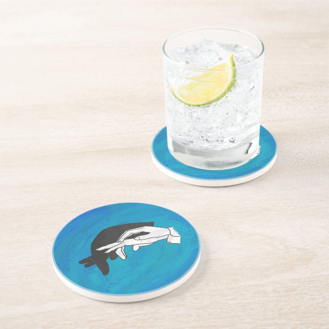 Shadow Anteater On Blue Coaster (Side)