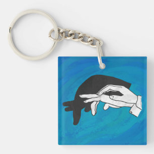 Shadow Anteater On Blue Key Ring